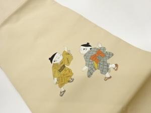 作家物　塩瀬手描き童子模様名古屋帯